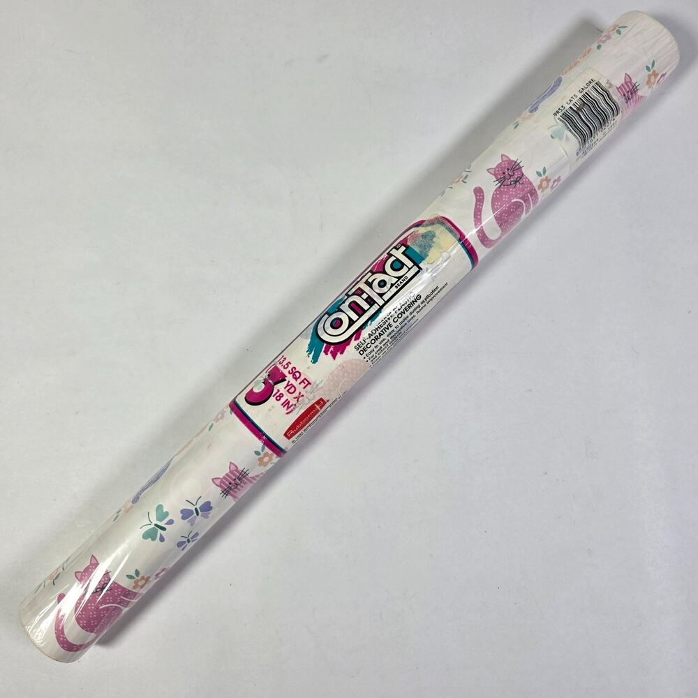 Vintage 1991 Con-Tact Cats Galore Contact Paper Shelf Liner 18" x 3 Yards NOS